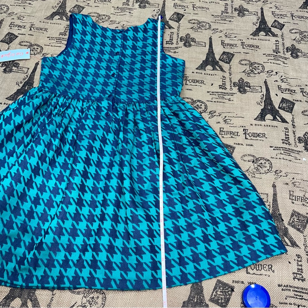 Cat & Jack NWT! Girl Green Bird/Navy Holiday Dress Size L - Picture 13 of 14